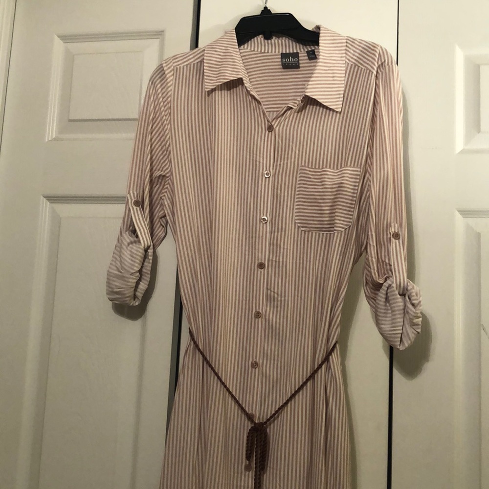 NY&CO Button-Up Tunic With Tie Belt